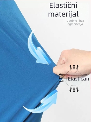 Unisex set radne odjeće s kratkim rukavima (gornji dio + hlače) — tkanina koja odvodi vlagu, poliester-pamuk-elastan smjesa, V izrez, obični rukavi, za sve sezone