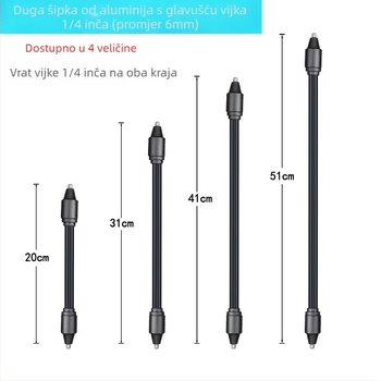 CG02 – Dugačka savitljiva šipka s aluminijskim jezgrom, OEM obradom, kompatibilna s različitim pozicijama rupa za vijak kamere