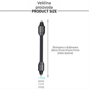 CG02 – Dugačka savitljiva šipka s aluminijskim jezgrom, OEM obradom, kompatibilna s različitim pozicijama rupa za vijak kamere