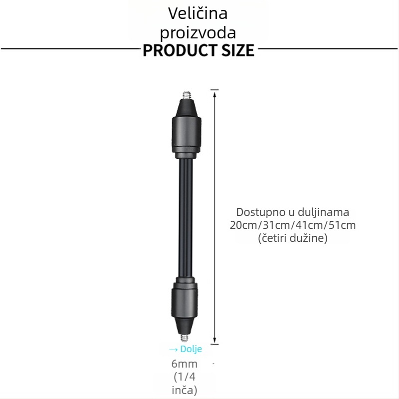CG02 – Dugačka savitljiva šipka s aluminijskim jezgrom, OEM obradom, kompatibilna s različitim pozicijama rupa za vijak kamere