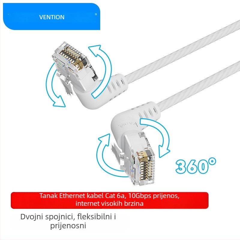 Weixun IBO 360° rotirajući Cat6 UTP mrežni kabel, dvostruki zavoj, RJ-45, 10 Gbps