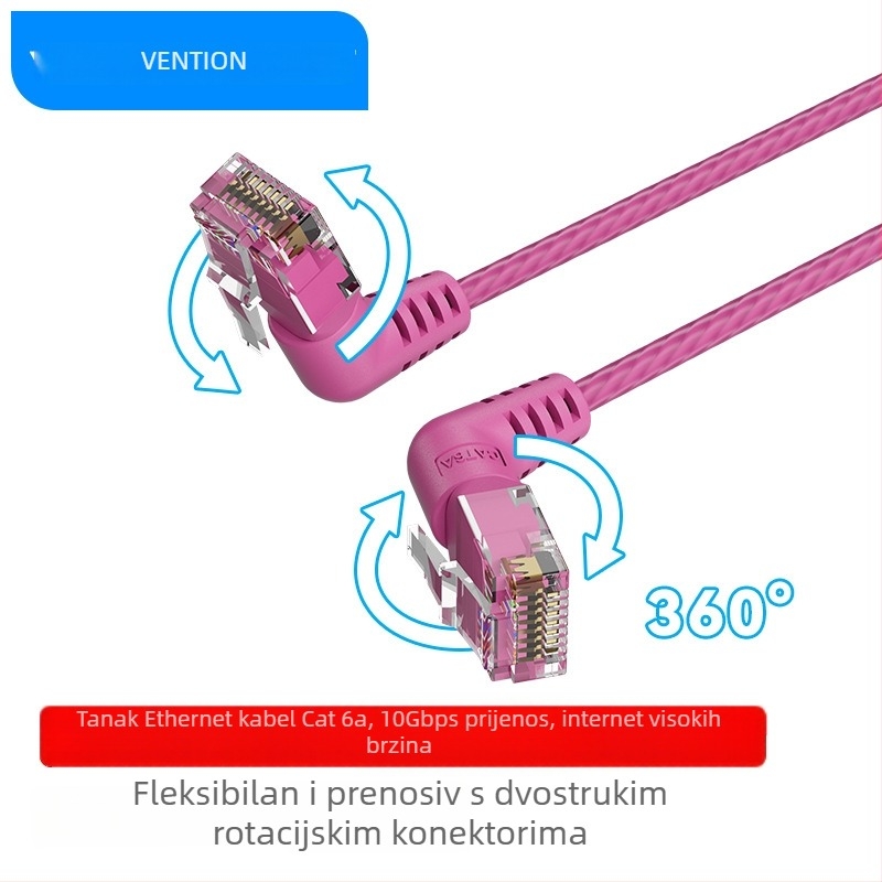 Weixun IBO 360° rotirajući Cat6 UTP mrežni kabel, dvostruki zavoj, RJ-45, 10 Gbps