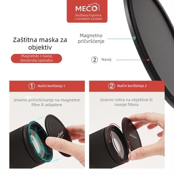 Mecoright magnetska kapica za objektiv s adapterom za filtre za DSLR i bez ogledala
