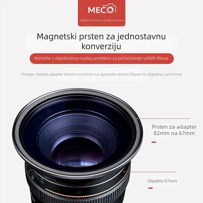 Mecoright magnetska kapica za objektiv s adapterom za filtre za DSLR i bez ogledala