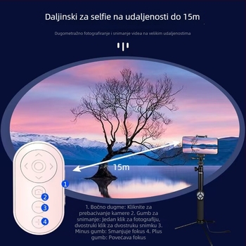 Daljinsko upravljanje fotoaparatom s devet tipki, fokus i preklop prednje/stražnje kamere — Model 1253889