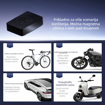 4G GPS tracker za automobile i motocikle s magnetskim pričvršćivanjem, ultradugi režim pripravnosti, GPS točnost 3 m, alarmi: vibracije, prekid napajanja, geofence i prekoračenje brzine