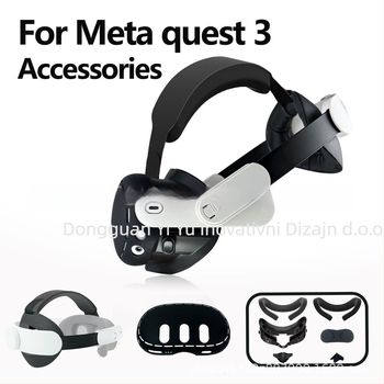 Meta Quest 3 elitni set za glavu — lagan, prozračan okvir maske i zaštitni pokrov; Model YY-M051/M019/M037; Uključuje elitni set za glavu, prozračnu masku za oči, silikon prednji poklopac (bez punjenja)