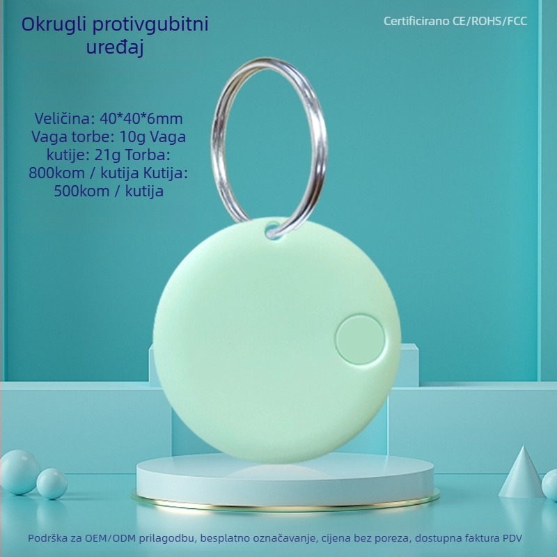 Okružni Bluetooth uređaj protiv gubitka s dvosmjernim praćenjem i alarmom; baterija 210 mAh; domet do 20 m; kompatibilan s Androidom i iOS-om; ABS kućište; dvosmjerno traženje