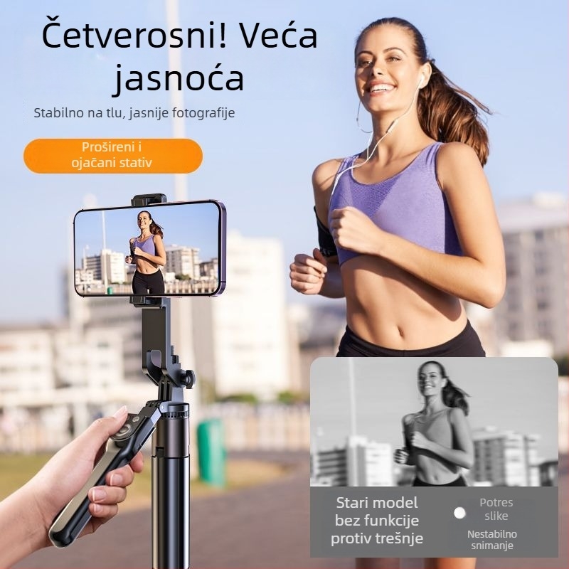 Stabilizator gimbala za telefon – nehrđajući čelik, ručno upravljanje, bez daljinskog, bez Bluetootha, bez svjetla, bez IBIS