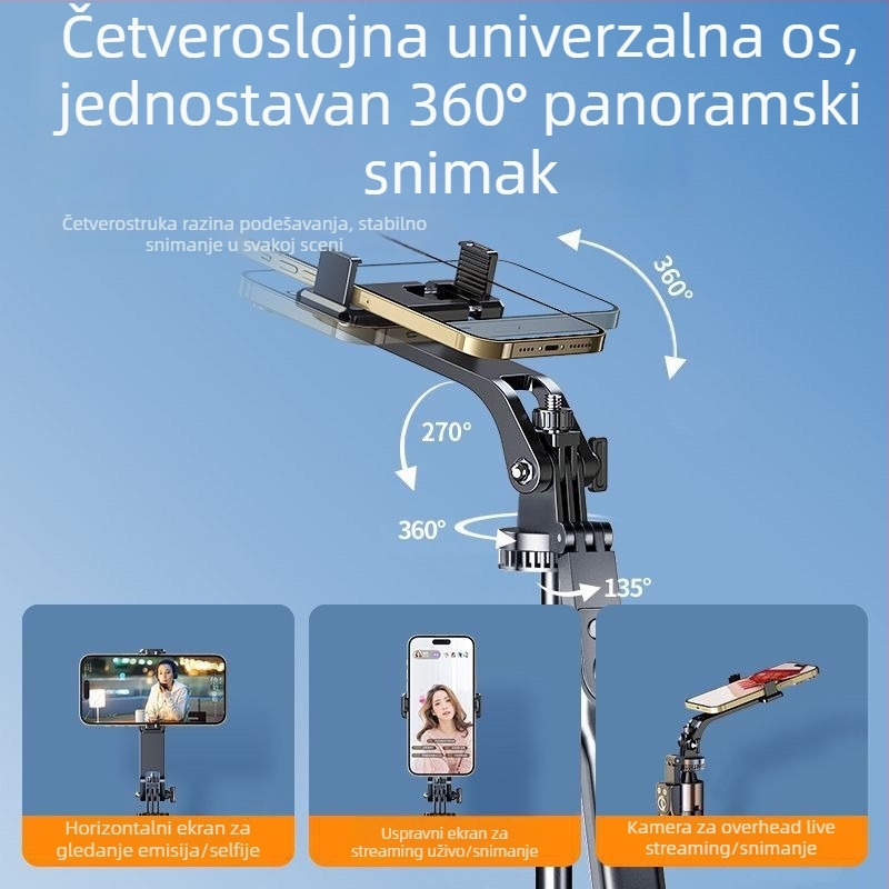 Stabilizator gimbala za telefon – nehrđajući čelik, ručno upravljanje, bez daljinskog, bez Bluetootha, bez svjetla, bez IBIS
