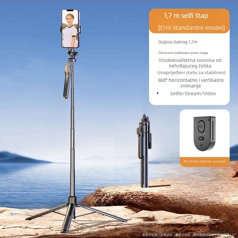 Stabilizator gimbala za telefon – nehrđajući čelik, ručno upravljanje, bez daljinskog, bez Bluetootha, bez svjetla, bez IBIS