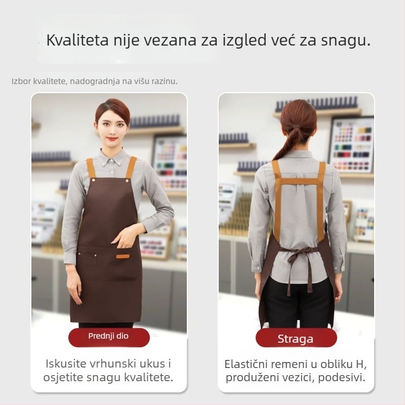 Po meri izrađena bez rukava pregača za manikuru — vodootporna i otporna na ulje, poliester, moderan stil