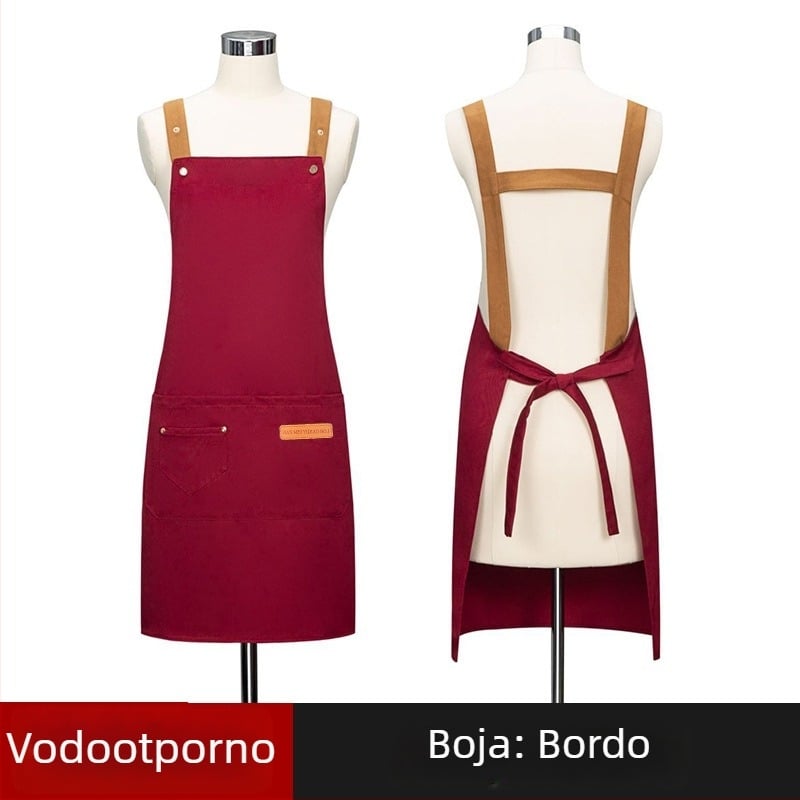 Po meri izrađena bez rukava pregača za manikuru — vodootporna i otporna na ulje, poliester, moderan stil