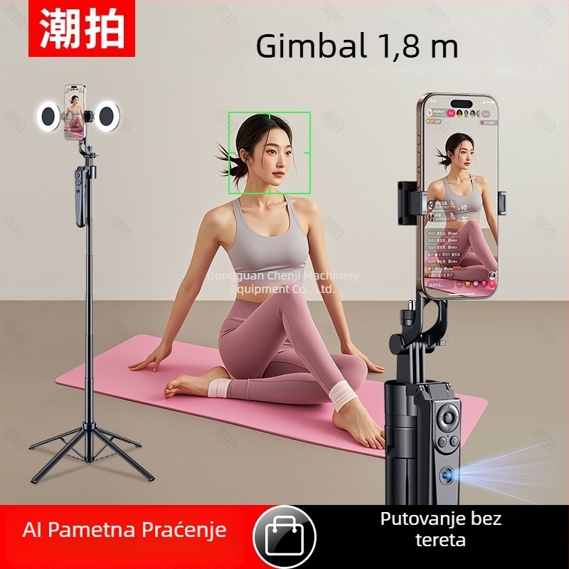 Inteligentni gimbal za selfie štap s 360° rotacijom, karbonska vlakna, daljinski upravljač, stabilizacija protiv podrhtavanja