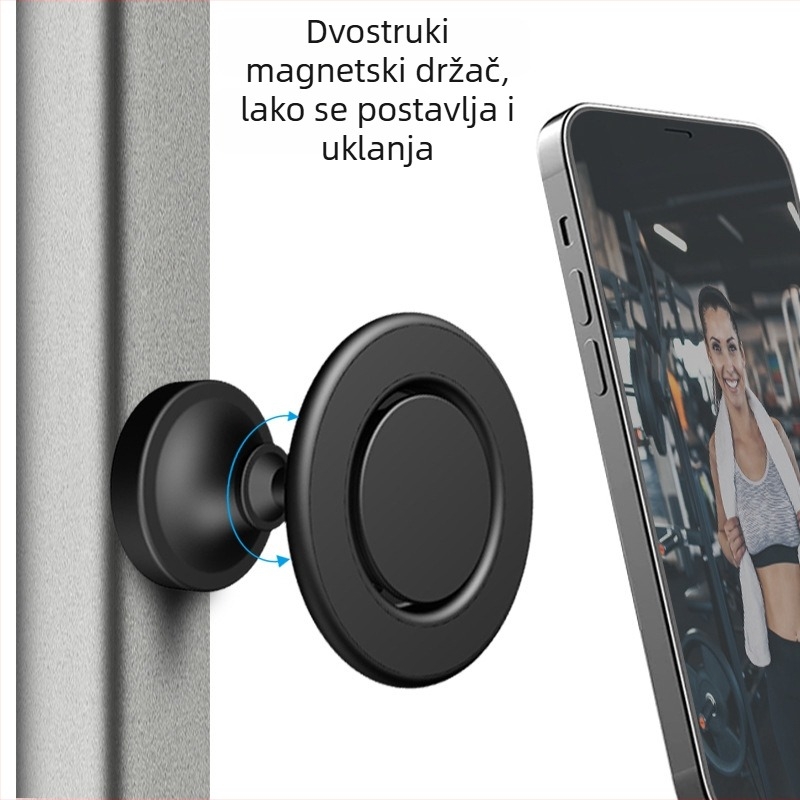 MagSafe držač za telefon za fitness opremu, dvostruki magnetski držač, legura + plast