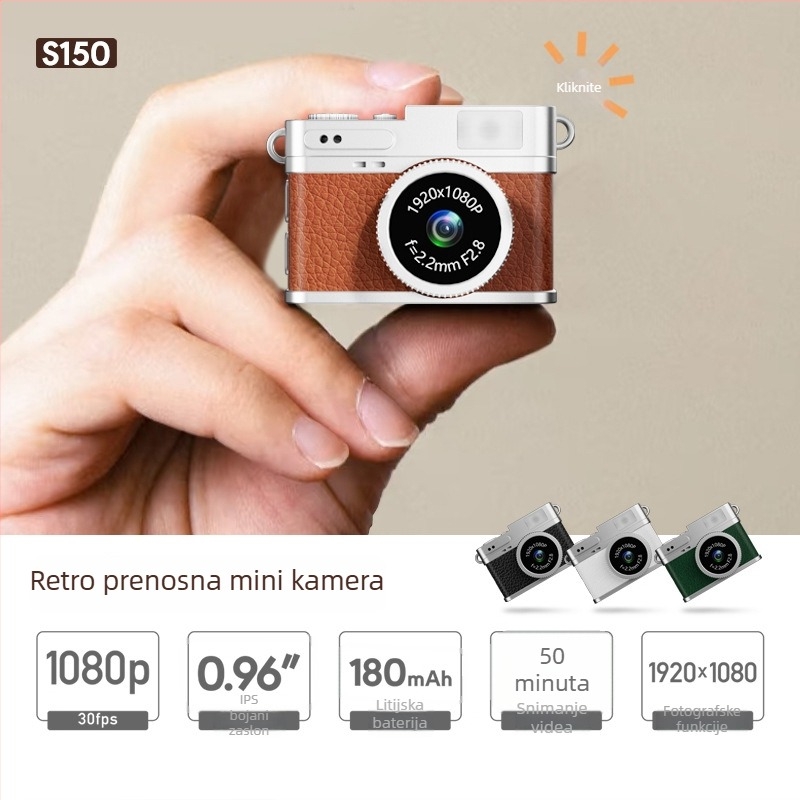 Retro ogrlica s mini kamerom S150 - 0.96 LCD, TF kartica za pohranu, ispod 1 MP, snimanje videa i fotografija