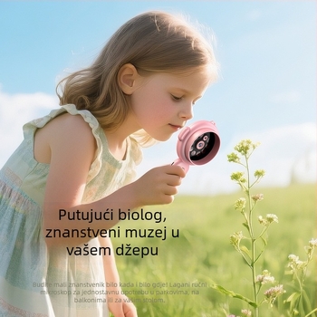 Prijenosni dječji mikroskop za istraživanje na otvorenom, s karikaturalnom kamerom i povećalom
