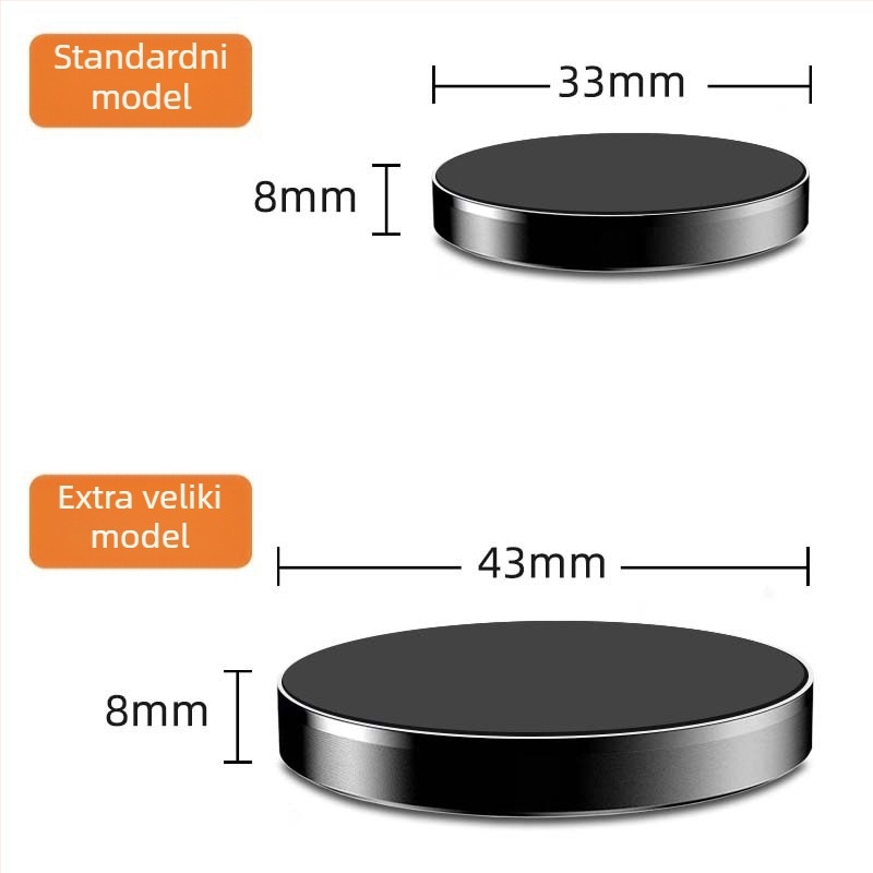 Auto magnetski držač za telefon, aluminijska legura s magnetom od silikona, model D8, mogućnost prilagodbe, kompatibilan s mobilnim telefonima