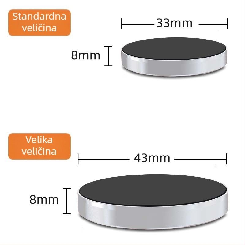 Auto magnetski držač za telefon, aluminijska legura s magnetom od silikona, model D8, mogućnost prilagodbe, kompatibilan s mobilnim telefonima