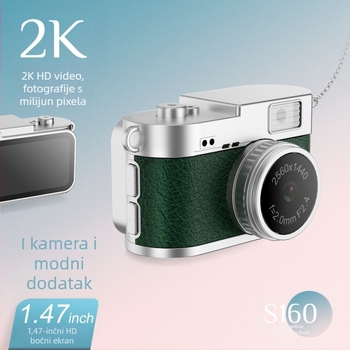 S-160 mini digitalni fotoaparat za privjesak, 1 MP senzor, 1,47" LCD, podržava TF karticu, snima video i fotografije