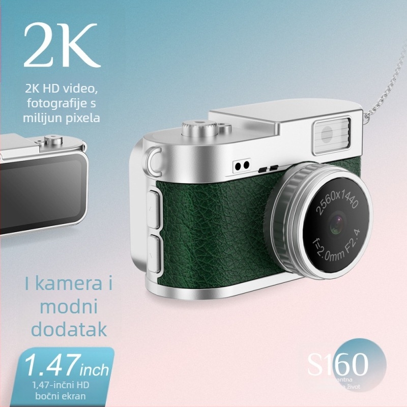 S-160 mini digitalni fotoaparat za privjesak, 1 MP senzor, 1,47" LCD, podržava TF karticu, snima video i fotografije