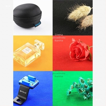 Mini foto studio sa svjetlosnim kutijom za nakit, bijela pozadina