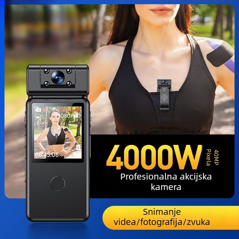 Kamera za akciju na prsima za motocikl s LCD zaslonom