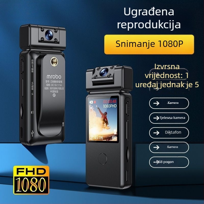 Kamera za akciju na prsima za motocikl s LCD zaslonom