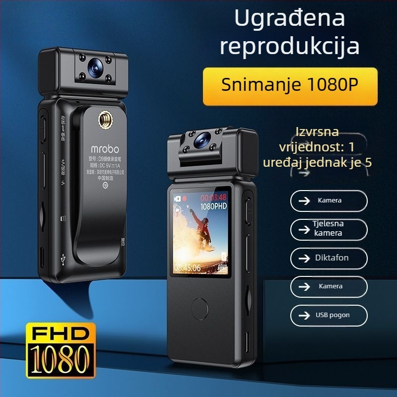 Kamera za akciju na prsima za motocikl s LCD zaslonom