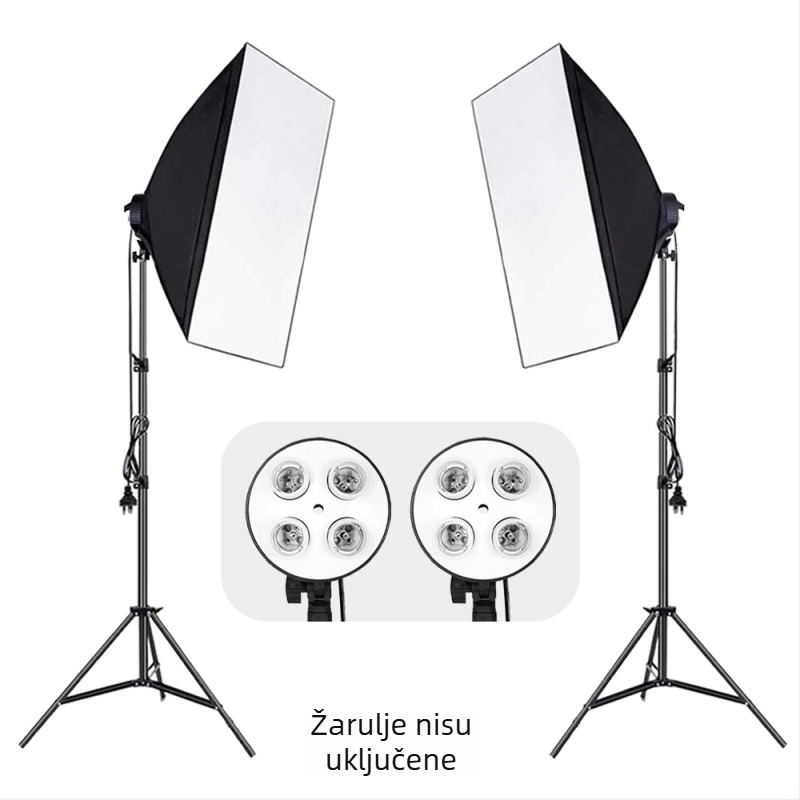 Fotografski softbox s četiri lampe — Ha neng Haineng 01000, metalna konstrukcija, pogodna za portret