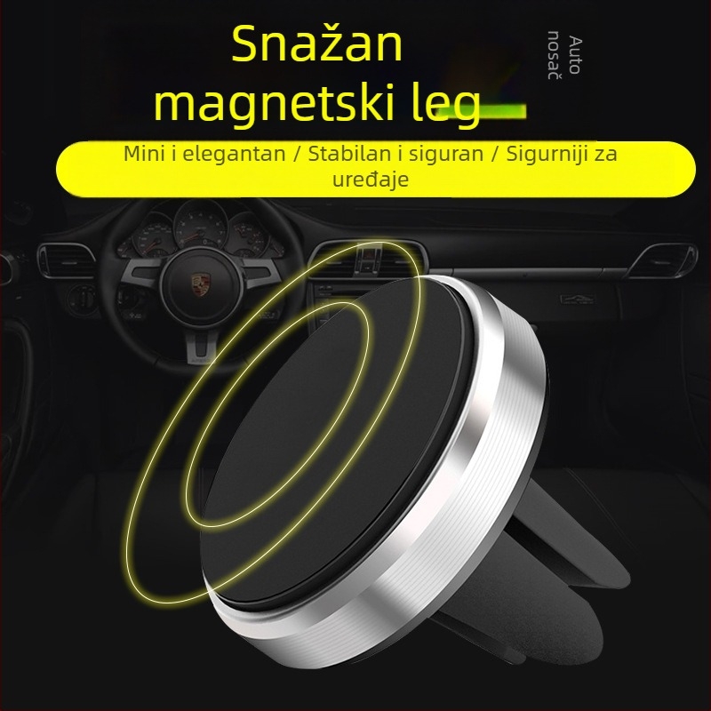 Magnetni držač mobitela za automobil na otvor klima-uređaja, 360° rotacija, univerzalan za sve telefone