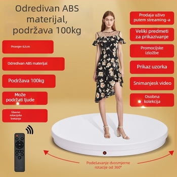 Električni rotirajući stol za fotografiranje proizvoda s daljinskim upravljačem, nosivost 100 kg, ABS konstrukcija, modeli 6062A/6062DC