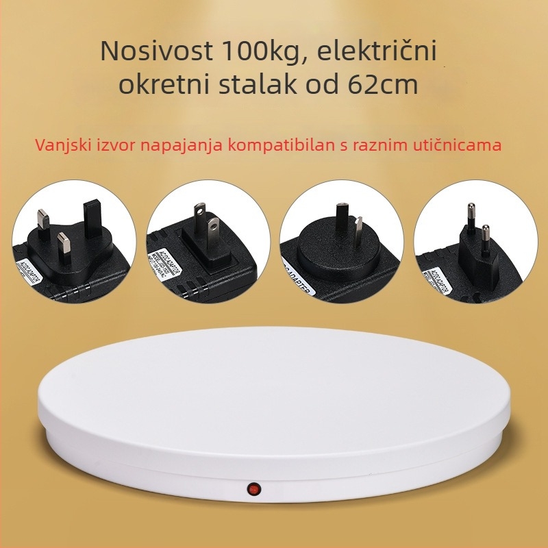 Električni rotirajući stol za fotografiranje proizvoda s daljinskim upravljačem, nosivost 100 kg, ABS konstrukcija, modeli 6062A/6062DC