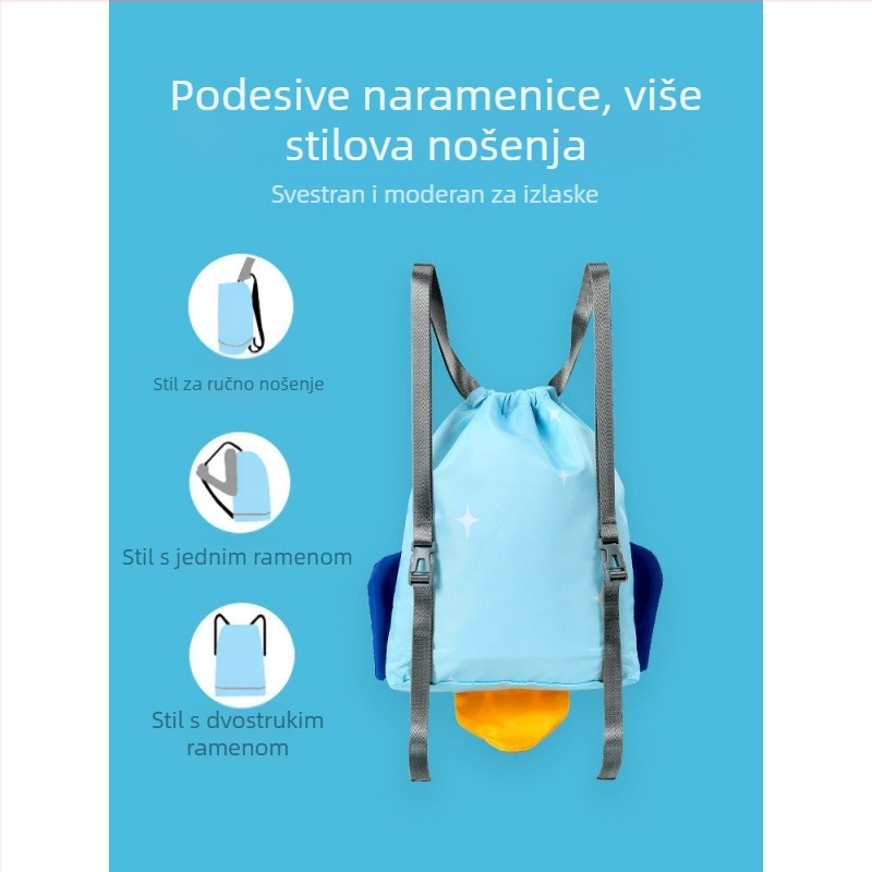 Dječji vodootporni ruksak za plivanje s odjeljkom za suho/mokro, torba za plažu