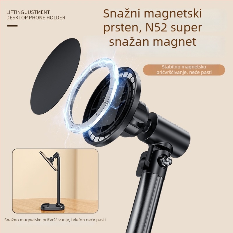 Metalni držač telefona za nadzornu snimku na stolu – magnetski držač, univerzalna kompatibilnost