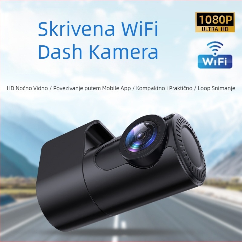 Skrivni automobil DVR s 1080p, 140° kut, Wi‑Fi povezanost, petlja snimanja