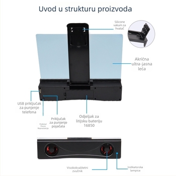 Držač za audio zaslonski pojačivač, ABS akrilni materijal, univerzalna kompatibilnost, licencirana privatna oznaka, podrška prilagodbi