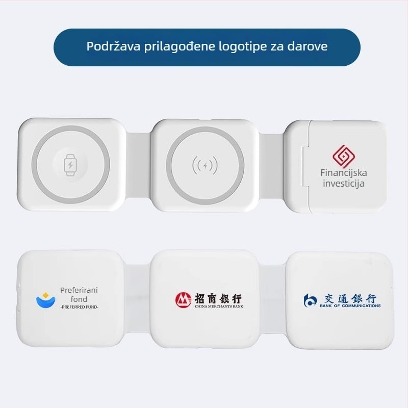 3-u-1 sklopivi magnetski bežični punjač za Apple iPhone, AirPods i Apple Watch – QC 3.0 brzo punjenje, izlaz 15W, ukupna snaga 22,5W