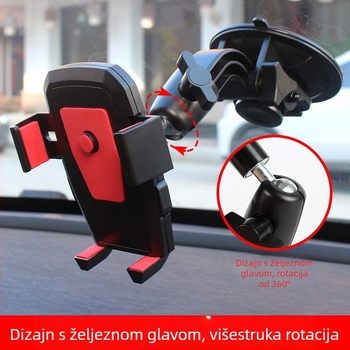 Držač za telefon i tablet u automobilu s usisnom čašicom za prednje staklo, univerzalni, protiv tresenja, apsorpcija udara