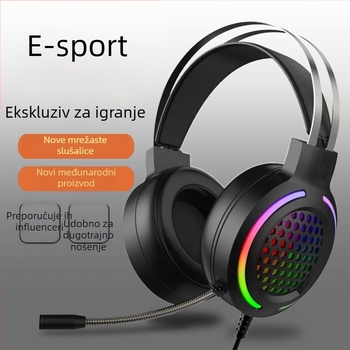 Wolf Hunter H500 gaming slušalice s RGB osvjetljenjem 7.1, USB spoj, 3,5 mm priključak, mikrofon, frekvencijski opseg 20–20000 Hz