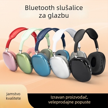 P9 Bežične slušalice preko uha s mikrofonom, Bluetooth 5.0, domet 10 m, stereo zvuk, redukcija šuma, trajanje baterije 4–8 sati