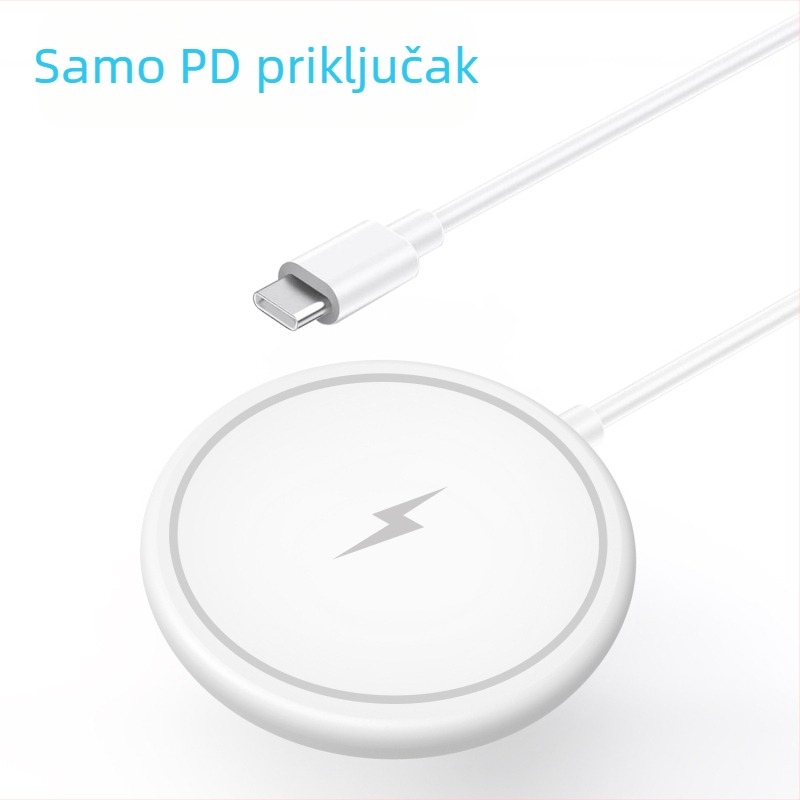 Magnetični bežični kabel za punjenje za mobitele, PD/USB sučelje, QC3.0 brzo punjenje, 15W maksimalno