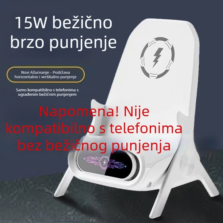 Qi bežični punjač za telefone, 15W maksimalno, izlaz 2A, magnetno punjenje podržano, brzo punjenje, prilagodljivo