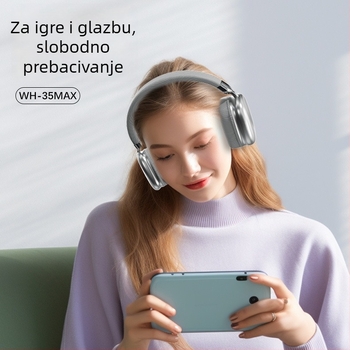 WH35Max bežične Bluetooth slušalice, IPX6, domet 10 m, trajanje baterije 4–8 h, stereo zvuk, sportski stil
