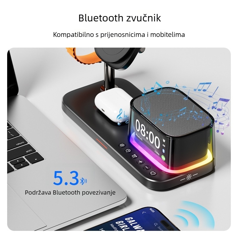 Magnetični bežični punjač 3 u 1, 38W ukupno, PD brzo punjenje, magnetsko punjenje, 25W za mobitel — Qi2.2 certificirano