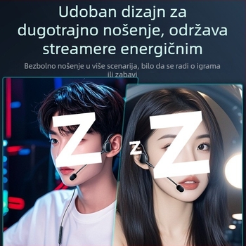 Žični headset za livestream s mikrofonom s redukcijom buke, za PC/Desktop/Laptop, 3,5 mm priključak, kabel 2 m, sve-u-jednom