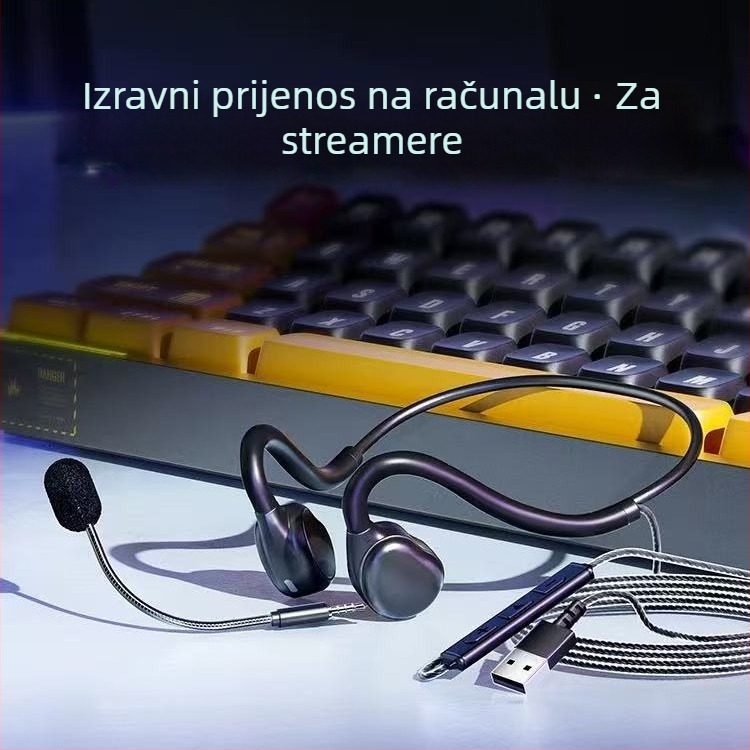 Žični headset za livestream s mikrofonom s redukcijom buke, za PC/Desktop/Laptop, 3,5 mm priključak, kabel 2 m, sve-u-jednom