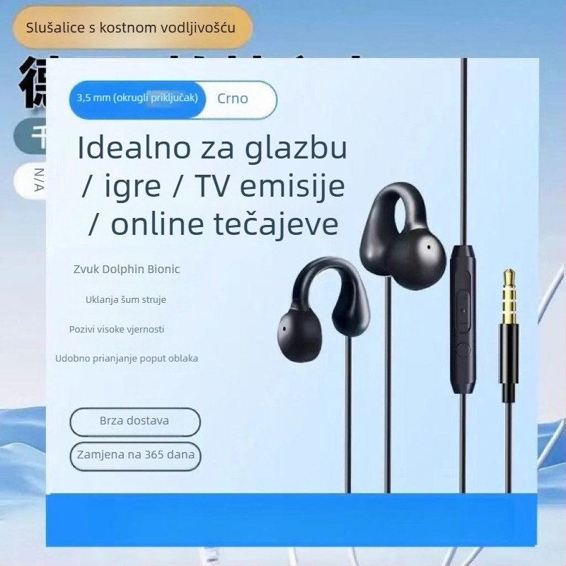 Žične gaming slušalice s L-kutnim utikačem (nosenje: ušni umetci, bez mikrofona, stražnje montiranje, minimalistički stil)
