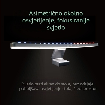 Viseća LED lampica za monitor s glasovnim upravljanjem i sinkroniziranim ambijentalnim osvjetljenjem (napajanje USB; inteligentno glasovno i putem aplikacije upravljanje; ambient način rasvjete; podešavanje boje temperature i svjetline; bežični punjač)