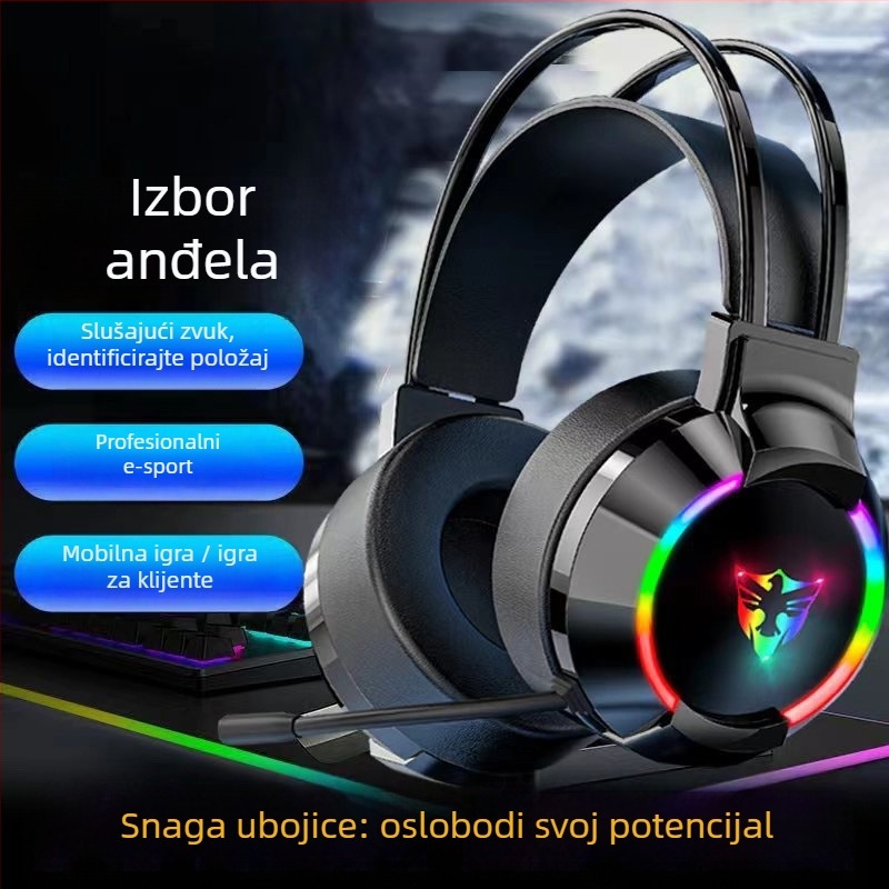 USB gaming slušalice s 7.1-kanalnim zvukom, Type-C kabelom, na glavi, retro stil, bez mikrofona